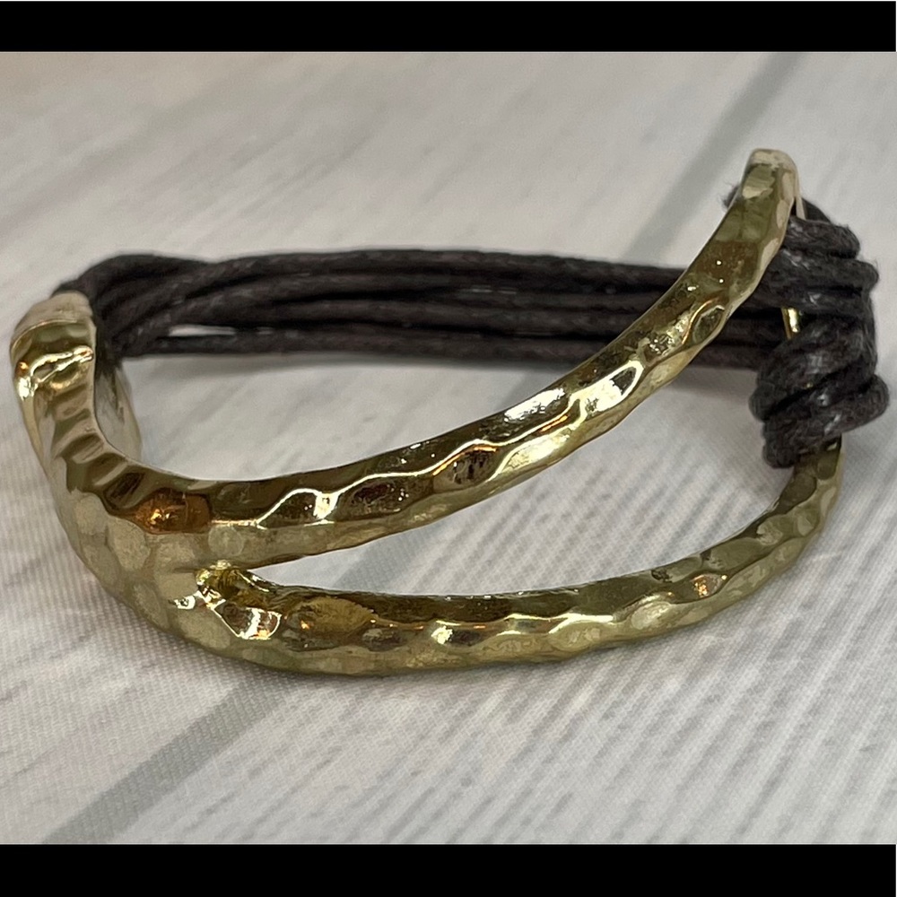 Bracelet - Dark Brown Leather and Gold